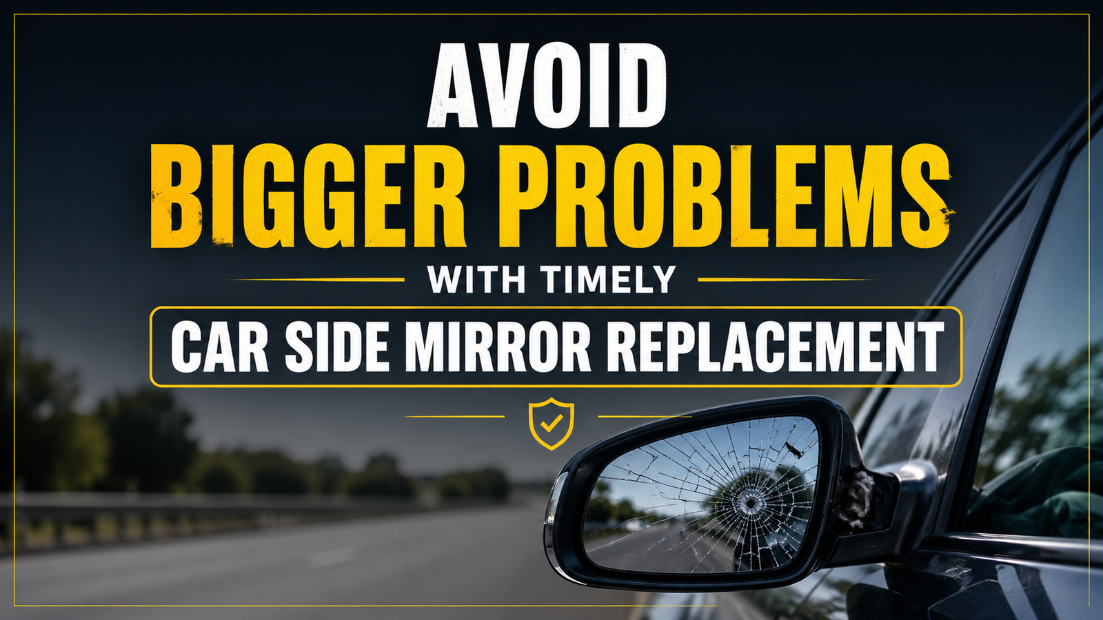 Avoid Bigger Problems with Timely Car Side Mirror Replacement – cracked car side mirror highlighting the importance of prompt mirror replacement for safer driving in Australia.