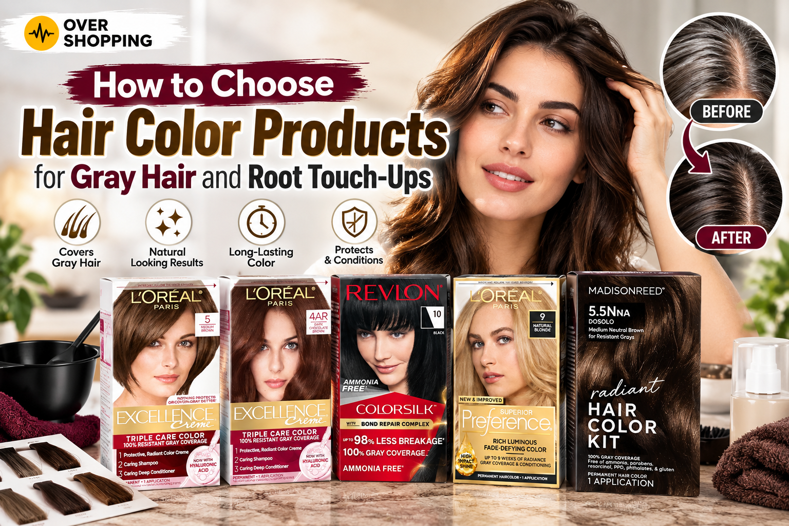 How to Choose Hair Color Products for Gray Hair & Root Touch-Ups