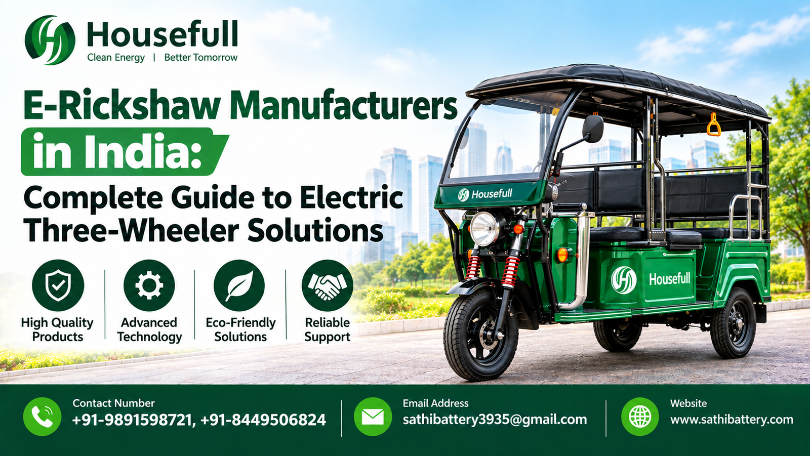 E-Rickshaw Manufacturers in India: Complete Guide to Electric Three-Wheeler Solutions
