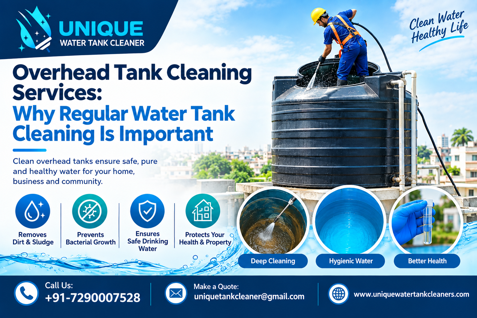 Overhead Tank Cleaning Services: Why Regular Water Tank Cleaning Is Important