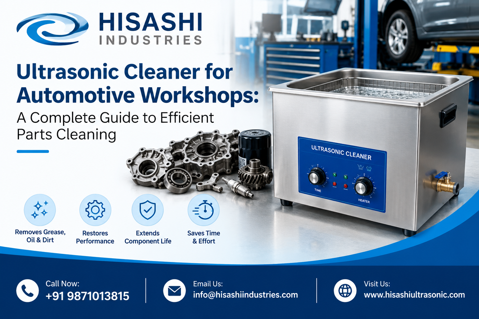 Ultrasonic Cleaner for Automotive Workshops